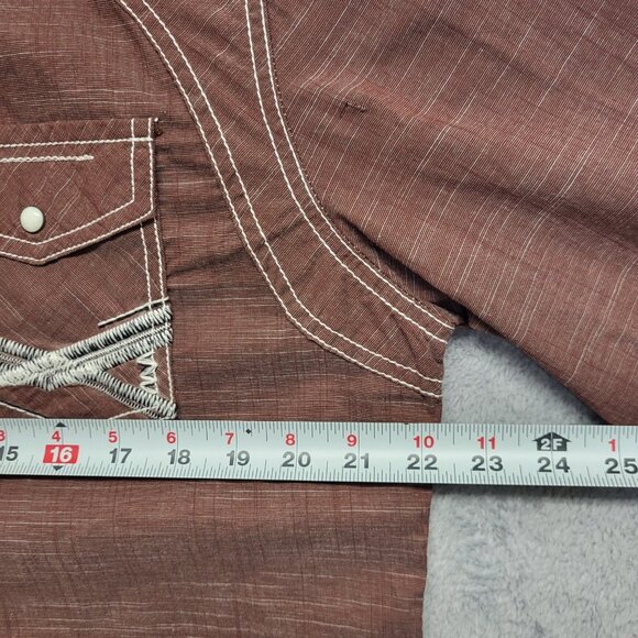 Buckle Black Shirt Mens Large Marled Athletic Fit Stretch Pearl Snap Long Sleeve - Picture 6 of 12